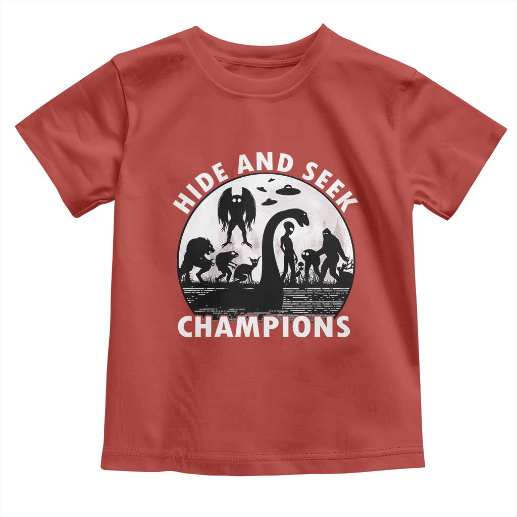 Hide And Seek Champions Toddler T Shirt Funny Cryptid Cryptozoology - Wonder Print Shop