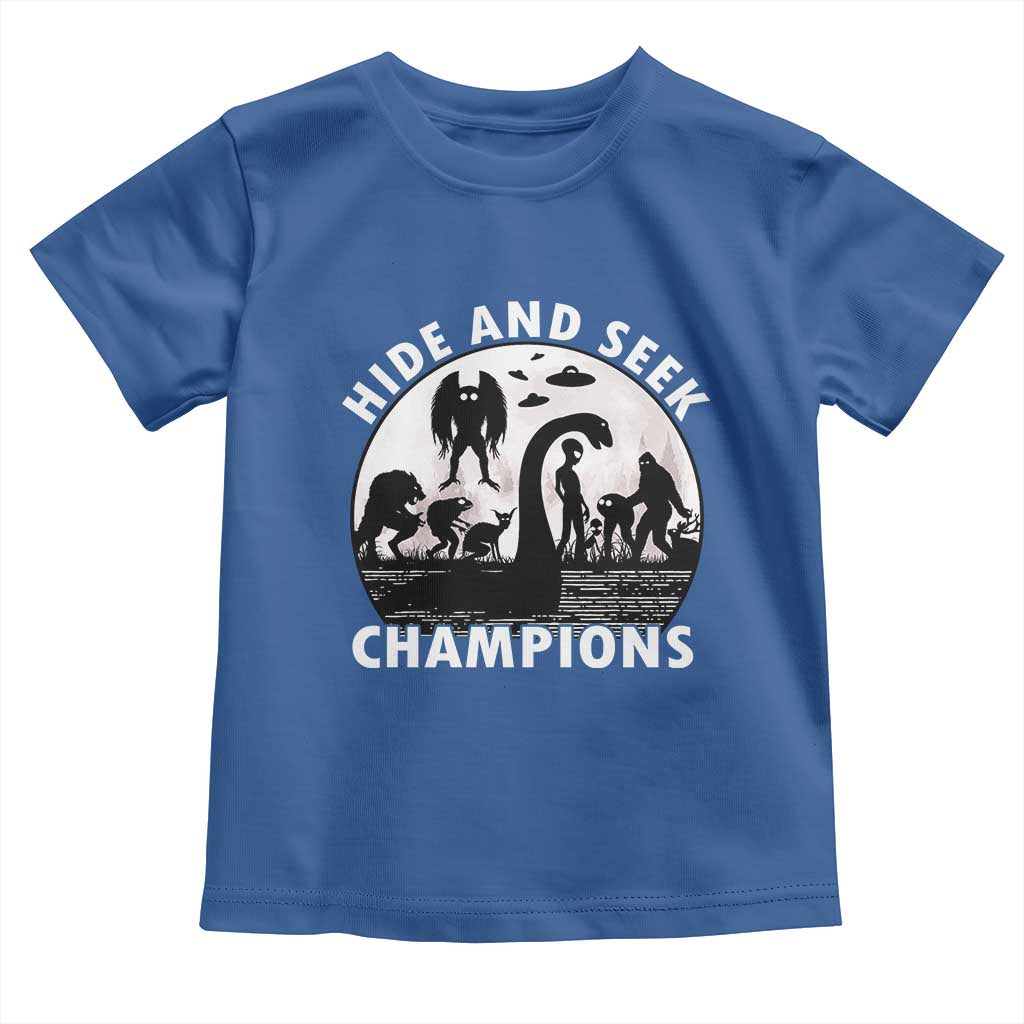 Hide And Seek Champions Toddler T Shirt Funny Cryptid Cryptozoology - Wonder Print Shop