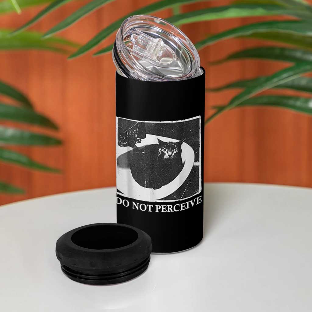 Do Not Perceive Me Funny Meme Cat Lover 4 in 1 Can Cooler Tumbler Funny Cat Sarcstic Meme