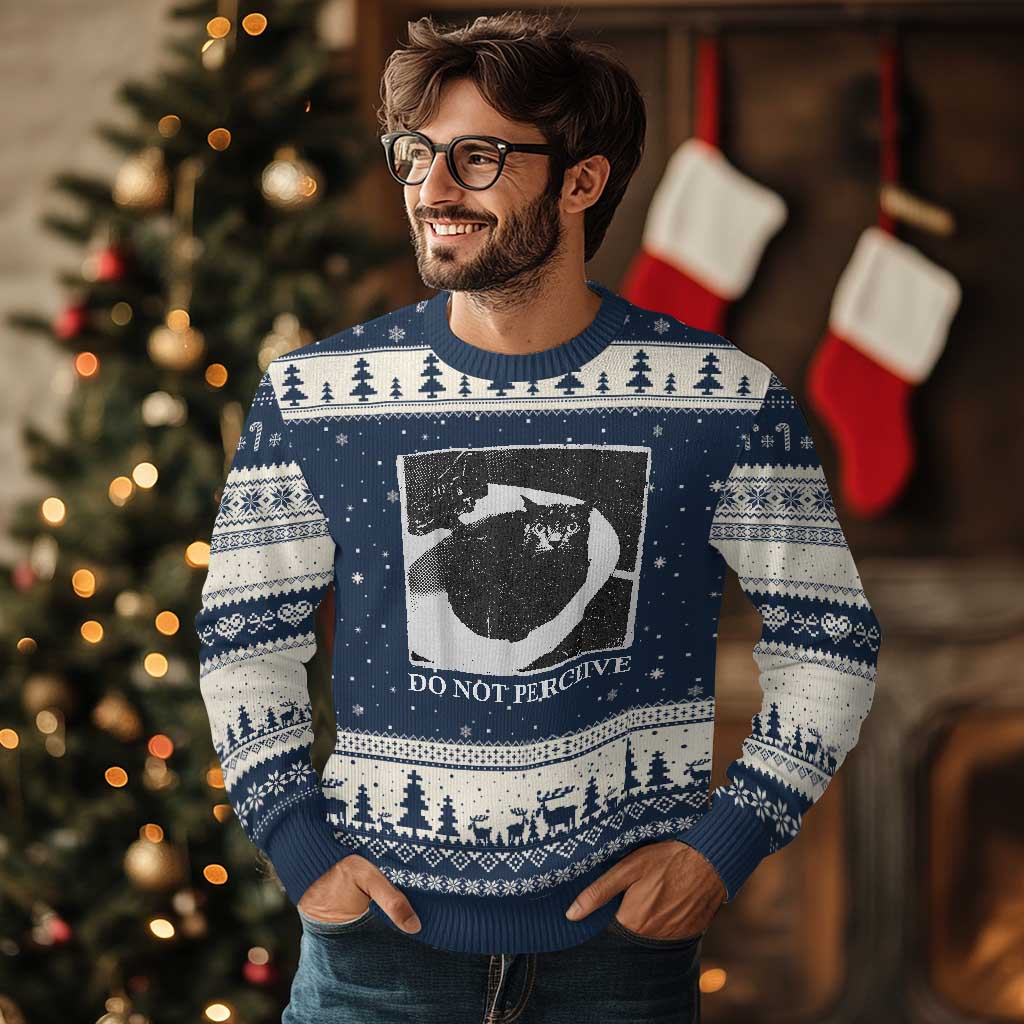 Do Not Perceive Me Funny Meme Cat Lover Ugly Christmas Sweater Funny Cat Sarcstic Meme