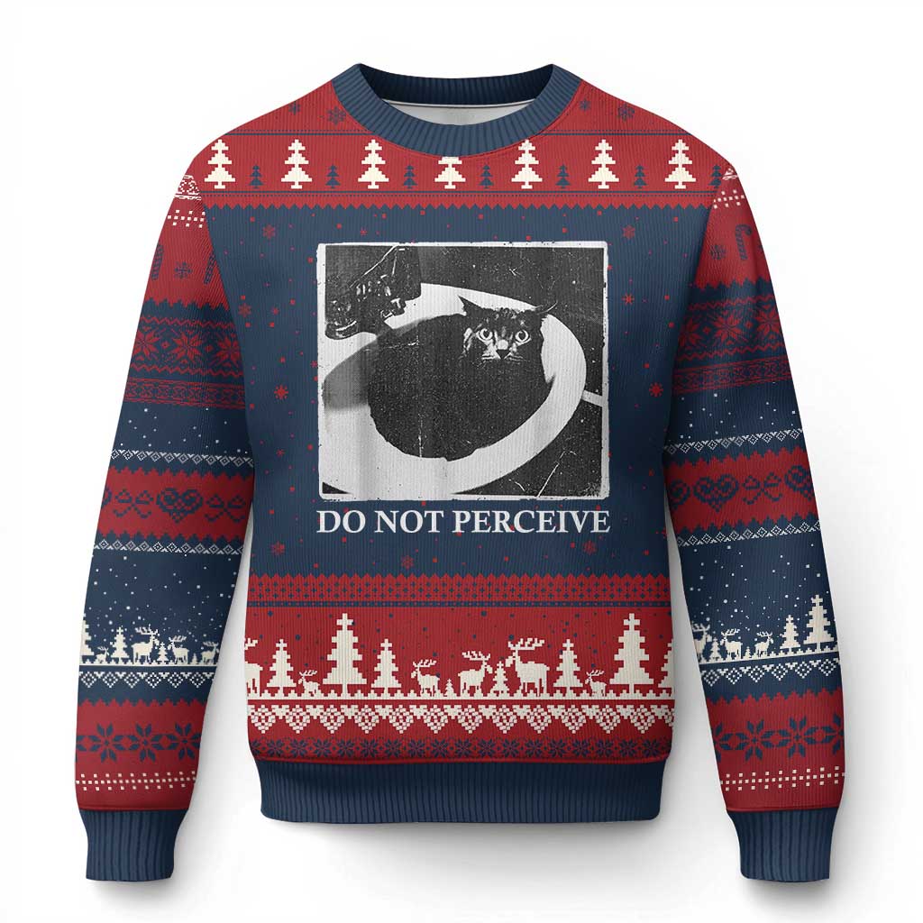Do Not Perceive Me Funny Meme Cat Lover Ugly Christmas Sweater Funny Cat Sarcstic Meme