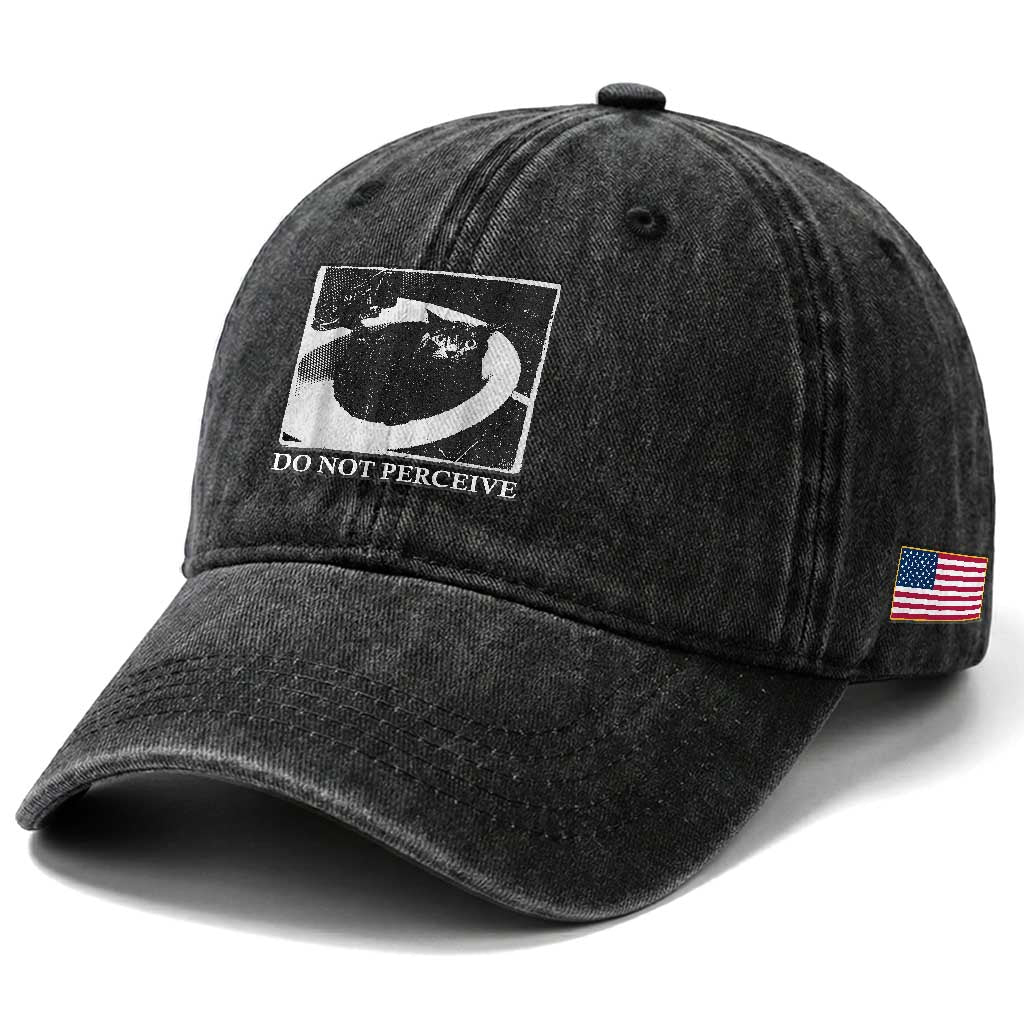 Do Not Perceive Me Funny Meme Cat Lover Washed Cotton Baseball Cap Funny Cat Sarcstic Meme