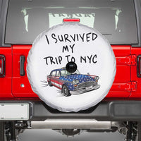 I Survived My Trip to NYC Spare Tire Cover Funny New York City USA Flag Taxi Meme Gift