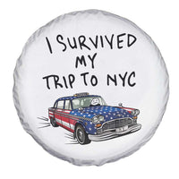 I Survived My Trip to NYC Spare Tire Cover Funny New York City USA Flag Taxi Meme Gift