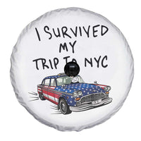 I Survived My Trip to NYC Spare Tire Cover Funny New York City USA Flag Taxi Meme Gift