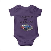 I Survived My Trip to NYC Baby Onesie Funny New York City USA Flag Taxi Meme Gift