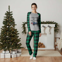 I Survived My Trip to NYC Plaid Pajama Set Funny New York City USA Flag Taxi Meme Gift