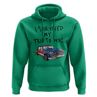 I Survived My Trip to NYC Hoodie Funny New York City USA Flag Taxi Meme Gift