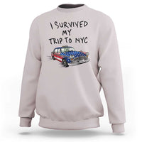 I Survived My Trip to NYC Sweatshirt Funny New York City USA Flag Taxi Meme Gift