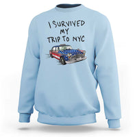 I Survived My Trip to NYC Sweatshirt Funny New York City USA Flag Taxi Meme Gift