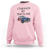 I Survived My Trip to NYC Sweatshirt Funny New York City USA Flag Taxi Meme Gift