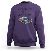 I Survived My Trip to NYC Sweatshirt Funny New York City USA Flag Taxi Meme Gift