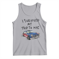 I Survived My Trip to NYC Tank Top Funny New York City USA Flag Taxi Meme Gift