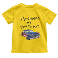I Survived My Trip to NYC Toddler T Shirt Funny New York City USA Flag Taxi Meme Gift