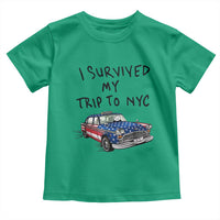 I Survived My Trip to NYC Toddler T Shirt Funny New York City USA Flag Taxi Meme Gift