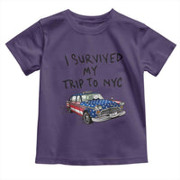 I Survived My Trip to NYC Toddler T Shirt Funny New York City USA Flag Taxi Meme Gift