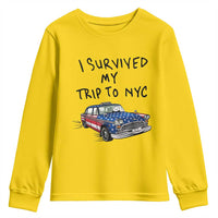 I Survived My Trip to NYC Youth Sweatshirt Funny New York City USA Flag Taxi Meme Gift