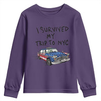 I Survived My Trip to NYC Youth Sweatshirt Funny New York City USA Flag Taxi Meme Gift