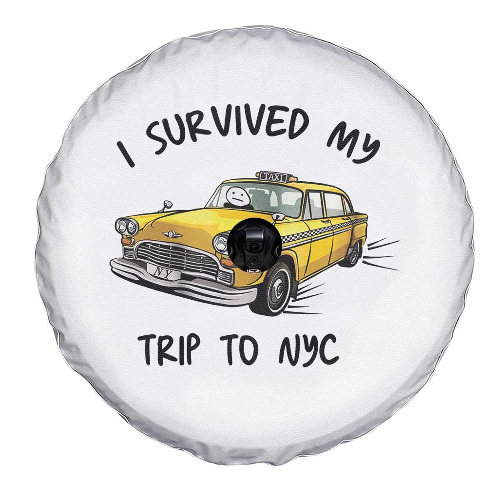 I Survived My Trip to NYC Spare Tire Cover Funny New York City Yellow Taxi Meme Gift