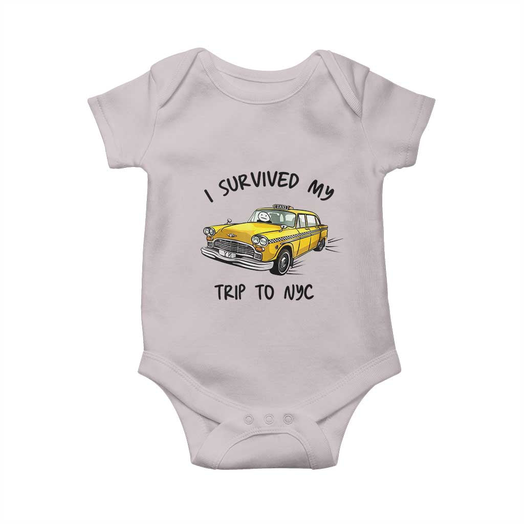 I Survived My Trip to NYC Baby Onesie Funny New York City Yellow Taxi Meme Gift