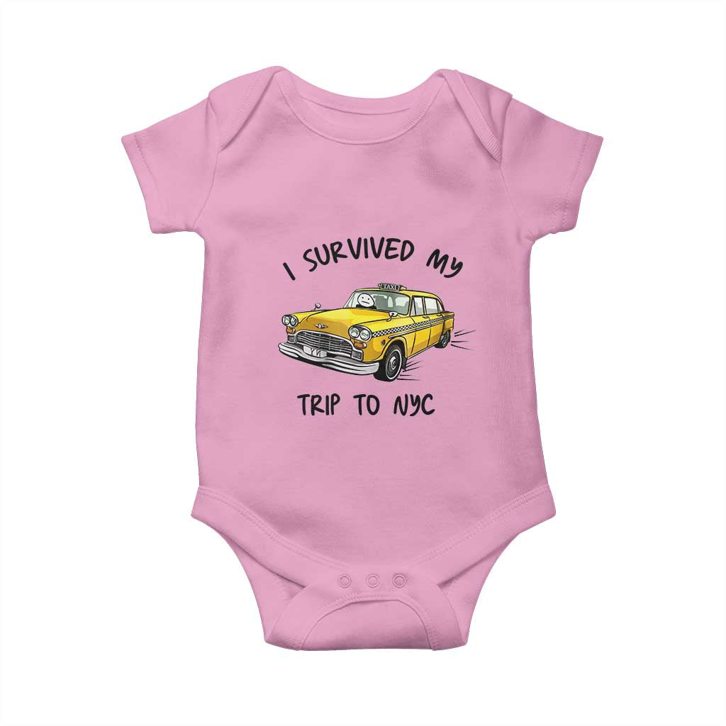 I Survived My Trip to NYC Baby Onesie Funny New York City Yellow Taxi Meme Gift