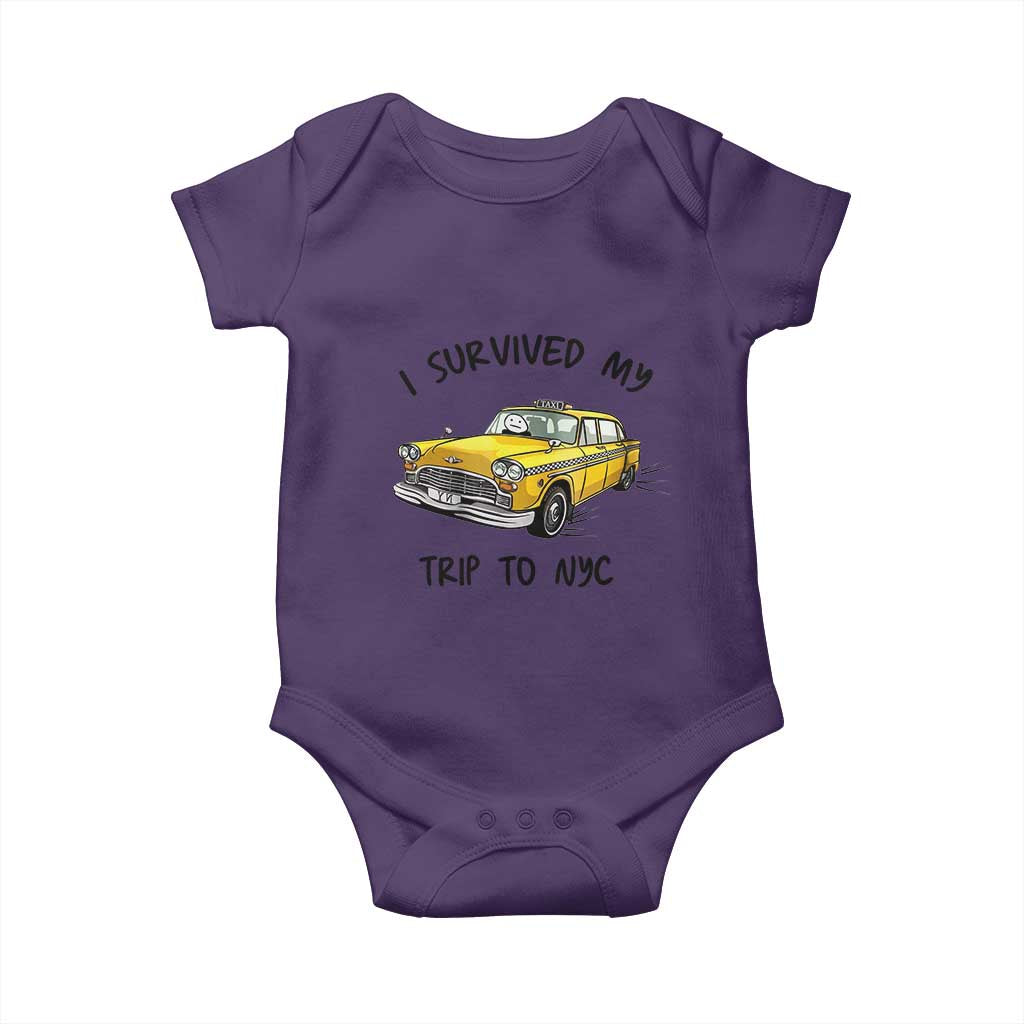 I Survived My Trip to NYC Baby Onesie Funny New York City Yellow Taxi Meme Gift