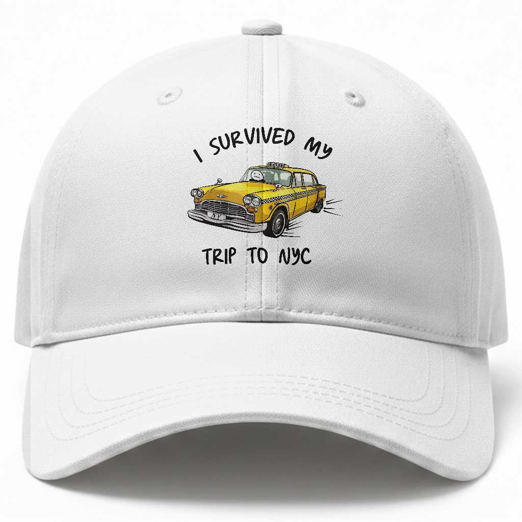 I Survived My Trip to NYC Baseball Cap Funny New York City Yellow Taxi Meme Gift