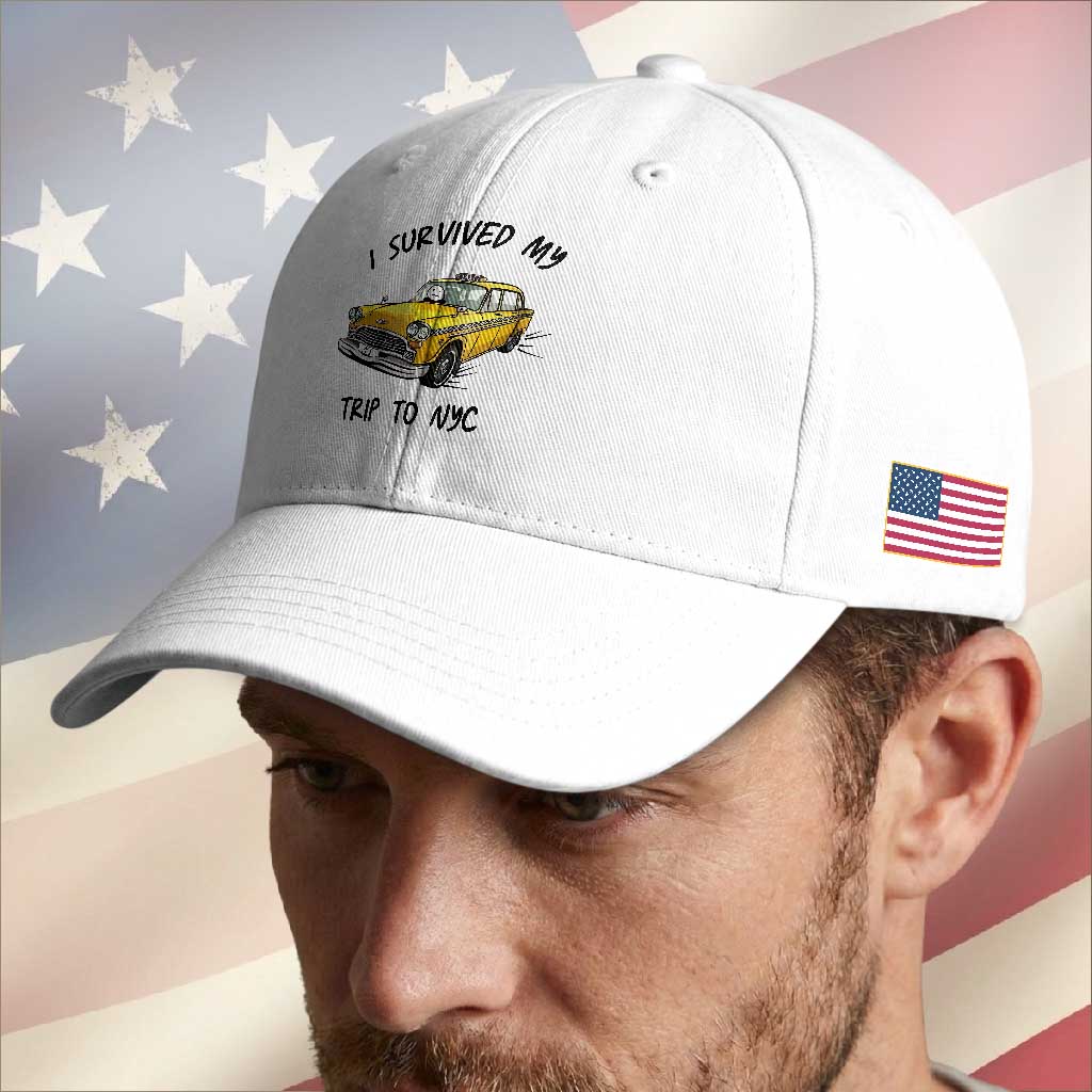 I Survived My Trip to NYC Baseball Cap Funny New York City Yellow Taxi Meme Gift
