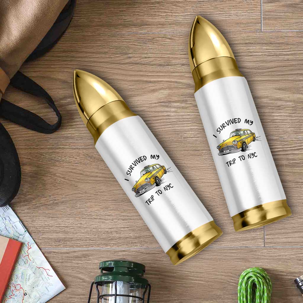 I Survived My Trip to NYC Bullet Tumbler Funny New York City Yellow Taxi Meme Gift