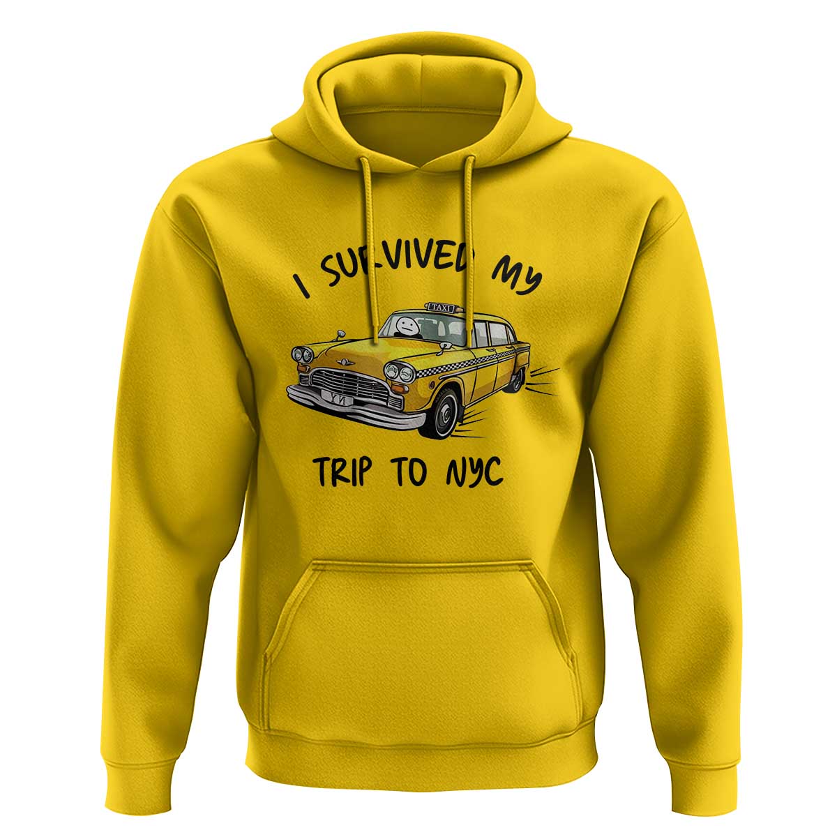 I Survived My Trip to NYC Hoodie Funny New York City Yellow Taxi Meme Gift