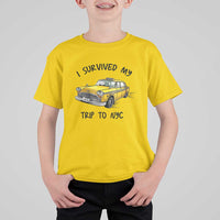 I Survived My Trip to NYC T Shirt For Kid Funny New York City Yellow Taxi Meme Gift