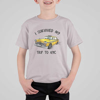 I Survived My Trip to NYC T Shirt For Kid Funny New York City Yellow Taxi Meme Gift