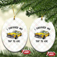 I Survived My Trip to NYC Ceramic Ornament Funny New York City Yellow Taxi Meme Gift