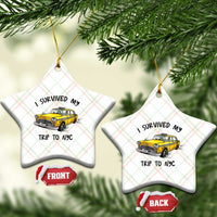 I Survived My Trip to NYC Ceramic Ornament Funny New York City Yellow Taxi Meme Gift