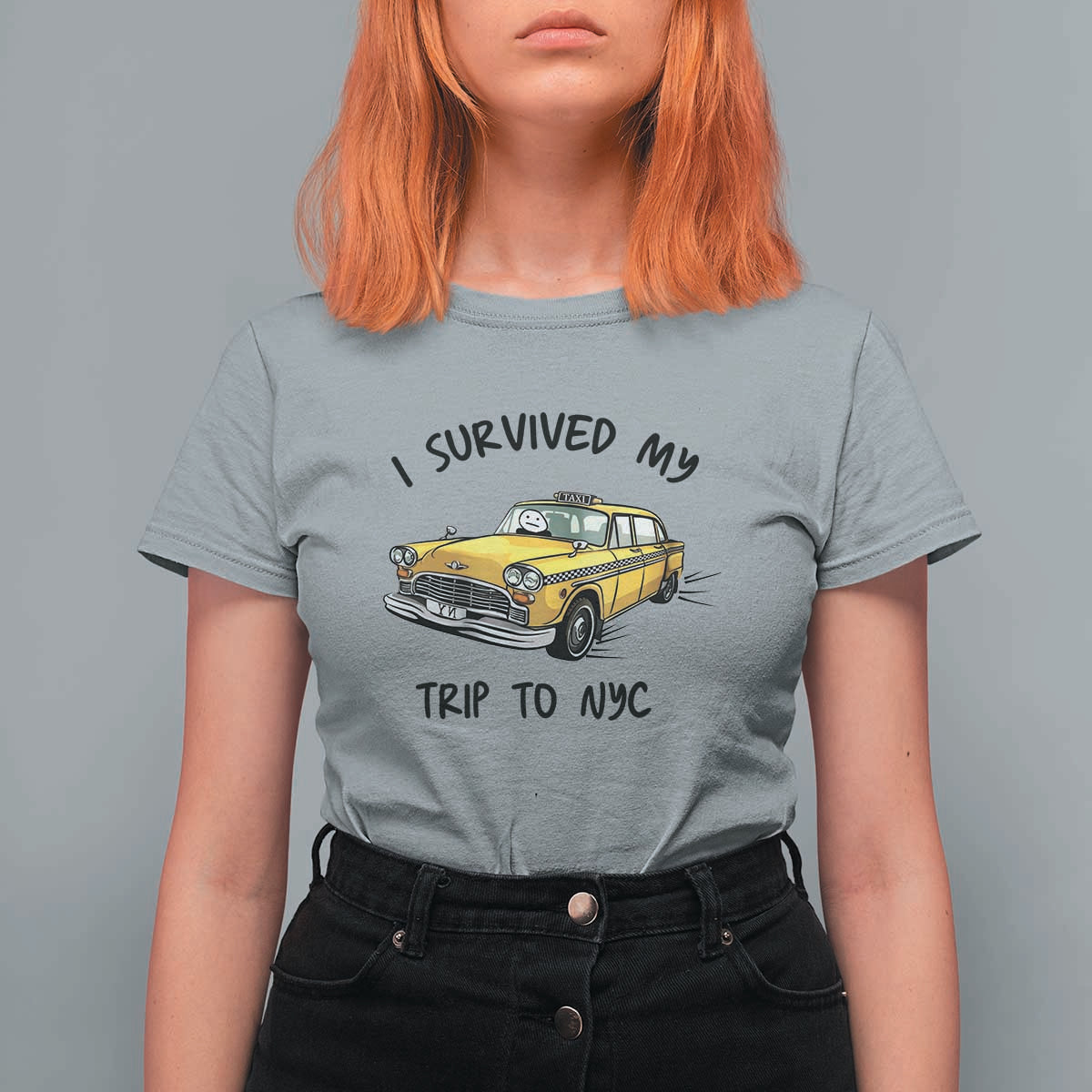 I Survived My Trip to NYC T Shirt For Women Funny New York City Yellow Taxi Meme Gift