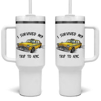 I Survived My Trip to NYC Tumbler With Handle Funny New York City Yellow Taxi Meme Gift