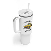 I Survived My Trip to NYC Tumbler With Handle Funny New York City Yellow Taxi Meme Gift