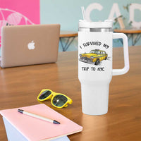 I Survived My Trip to NYC Tumbler With Handle Funny New York City Yellow Taxi Meme Gift