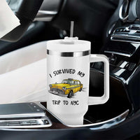 I Survived My Trip to NYC Tumbler With Handle Funny New York City Yellow Taxi Meme Gift