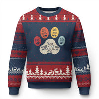 Do Not Ask Me For Life Advice Ugly Christmas Sweater Funny Sarcastic Dog Lover Gift