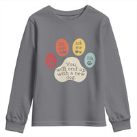 Do Not Ask Me For Life Advice Youth Sweatshirt Funny Sarcastic Dog Lover Gift