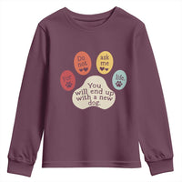 Do Not Ask Me For Life Advice Youth Sweatshirt Funny Sarcastic Dog Lover Gift