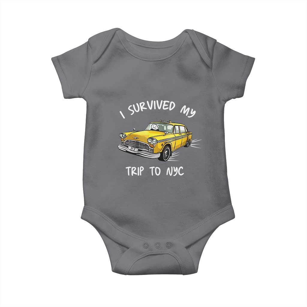 I Survived My Trip to NYC Baby Onesie Funny New York City Yellow Taxi Meme