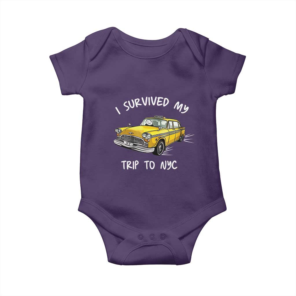 I Survived My Trip to NYC Baby Onesie Funny New York City Yellow Taxi Meme