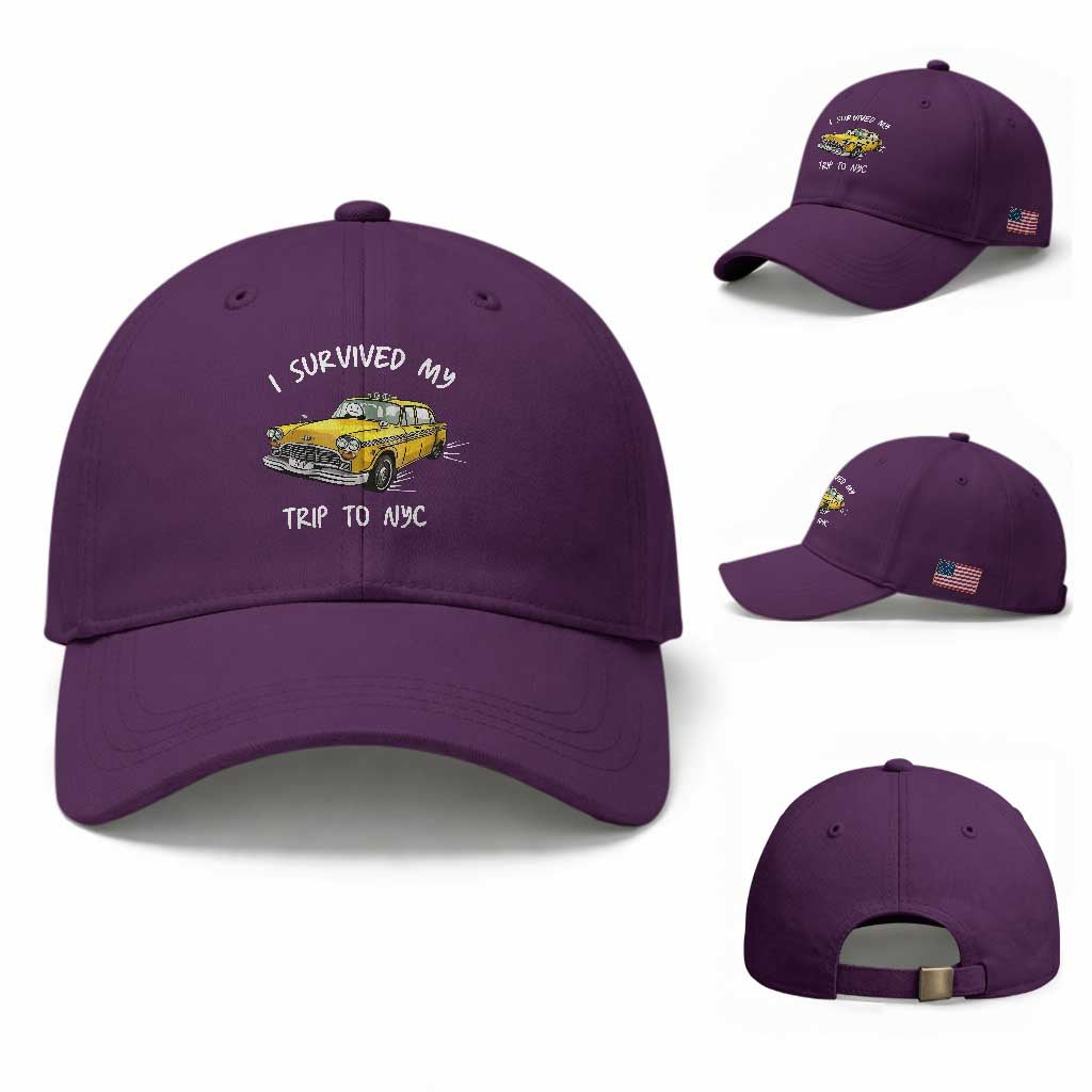 I Survived My Trip to NYC Baseball Cap Funny New York City Yellow Taxi Meme
