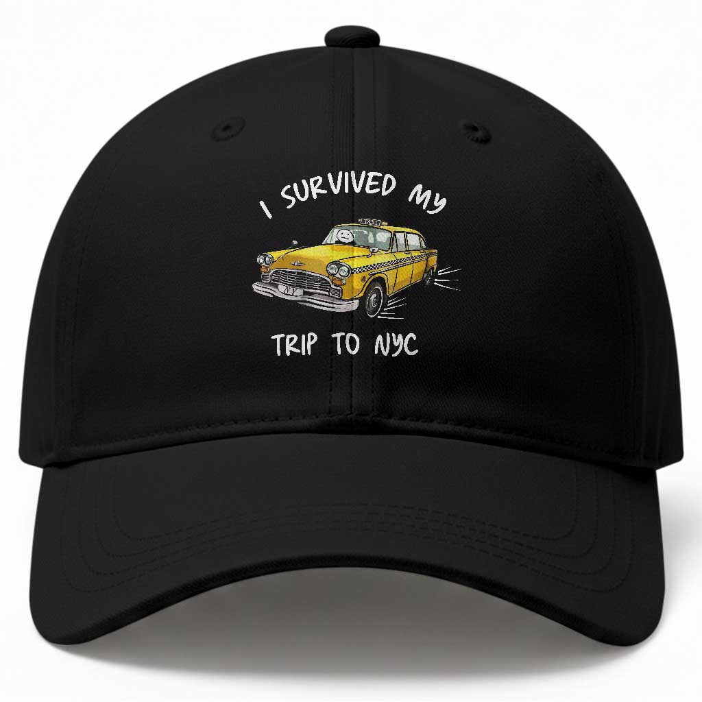 I Survived My Trip to NYC Baseball Cap Funny New York City Yellow Taxi Meme