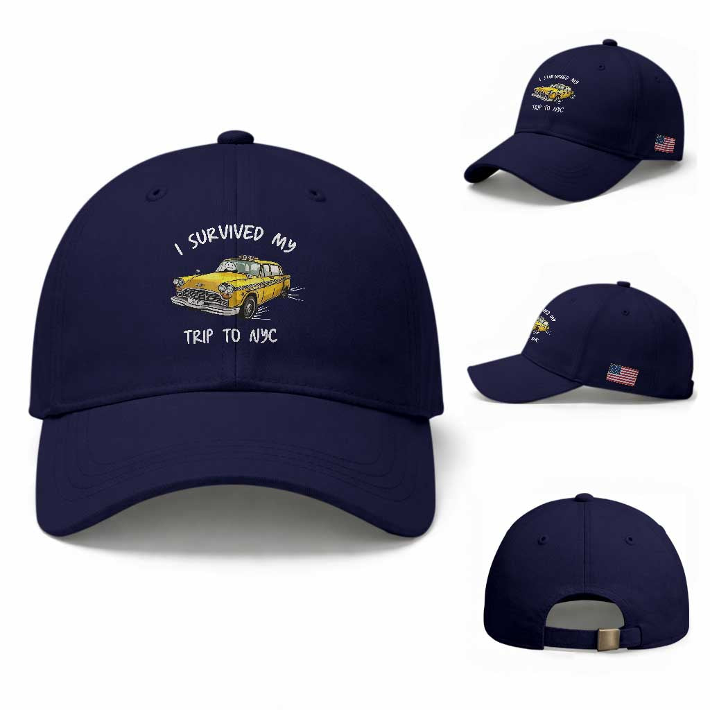 I Survived My Trip to NYC Baseball Cap Funny New York City Yellow Taxi Meme