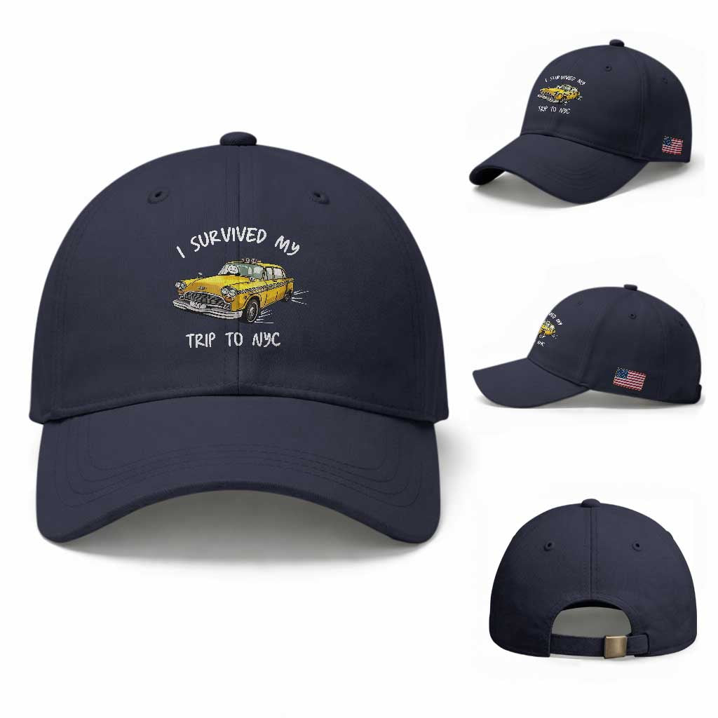 I Survived My Trip to NYC Baseball Cap Funny New York City Yellow Taxi Meme