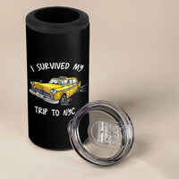 I Survived My Trip to NYC 4 in 1 Can Cooler Tumbler Funny New York City Yellow Taxi Meme