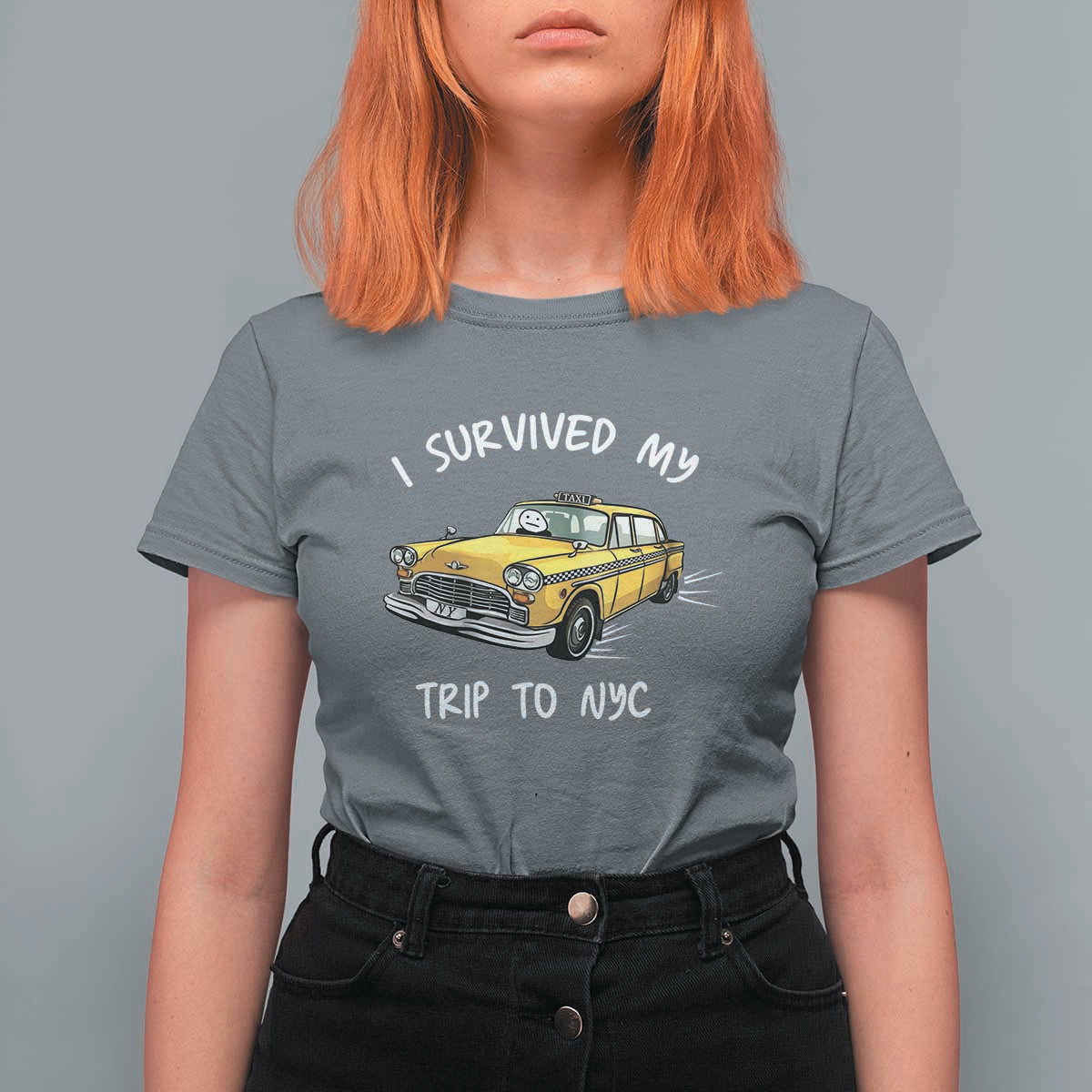 I Survived My Trip to NYC T Shirt For Women Funny New York City Yellow Taxi Meme